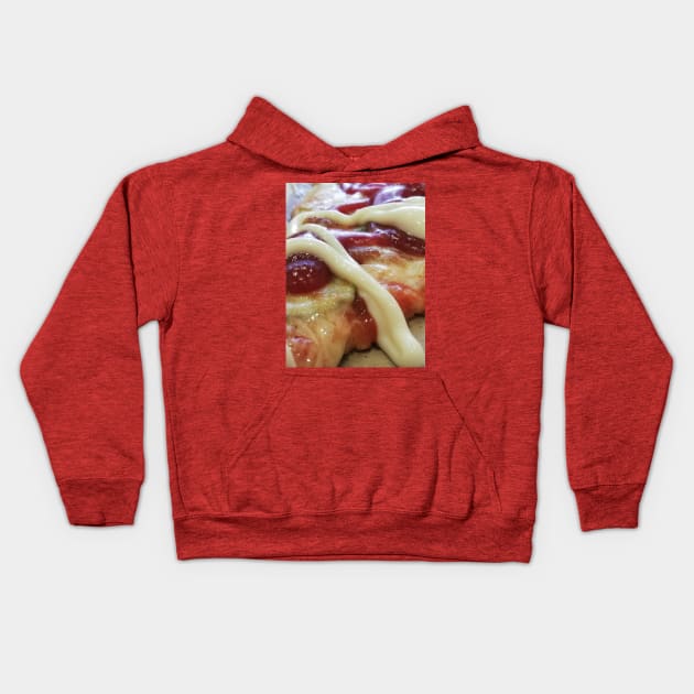 Juicy Slice of Ketchup And Mayo Pizza Photo Kids Hoodie by colorful444